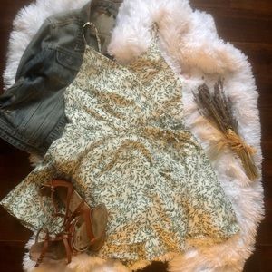 All over leaf print cami romper